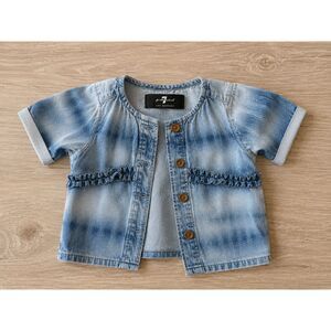 7 For All Mankind Toddler Denim Shirt 2–3T NWT Short Sleeve Chambray Top